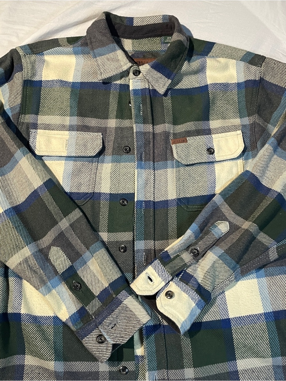 Orvis Classic Men’s Heavyweight Flannel Shirt Jacket with Hand Pockets Size Med